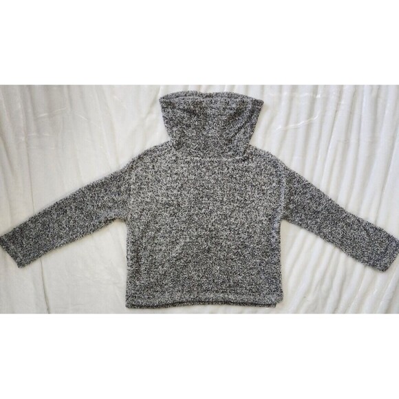 Faux Fur Cowl Neck Long Sleeve Sweater Gray Soft Cozy Women's Medium - Picture 5 of 12